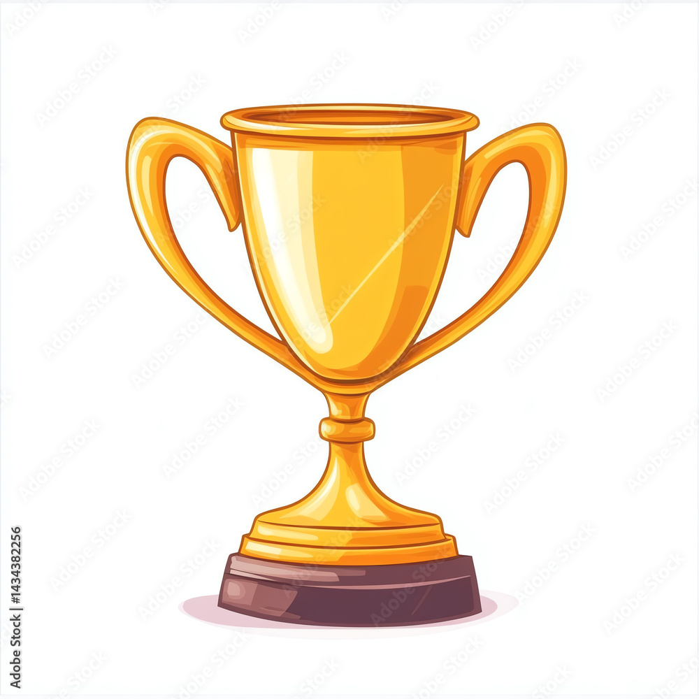 A shiny golden trophy symbolizing victory and achievement, perfect for showcasing success in competitive events.