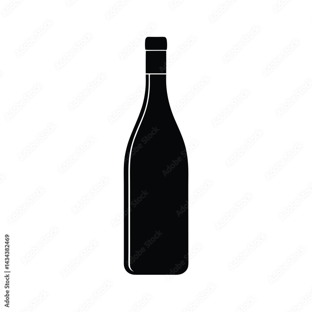 wine bottle stencil icon vector illustration wine bottle stencil icon vector illustration