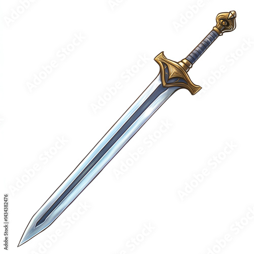 Obraz na płótnie A stunning illustration of a fantasy sword, showcasing intricate designs and details that reflect strength and adventure. w salonie