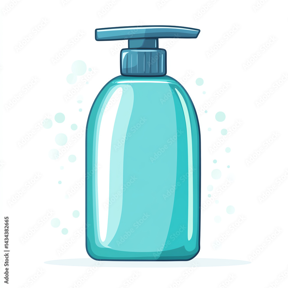 A sleek, modern teal soap dispenser designed for convenience and style in any bathroom or kitchen setting.
