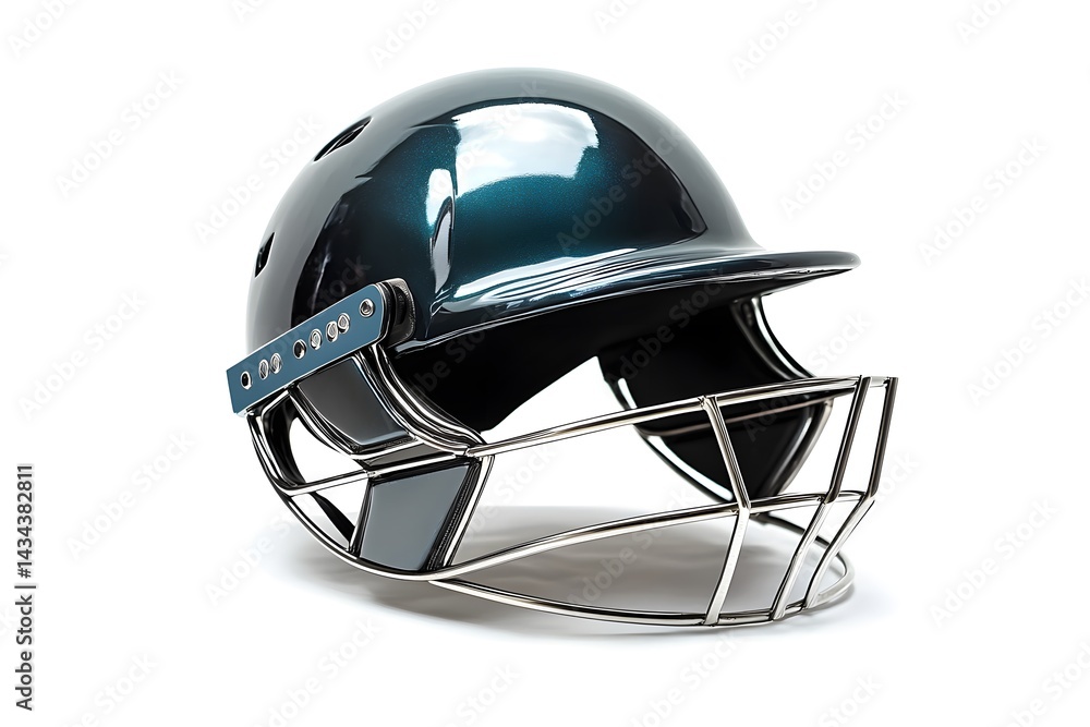 Fototapeta premium Durable Cricket Helmet Featuring a Protective Grille