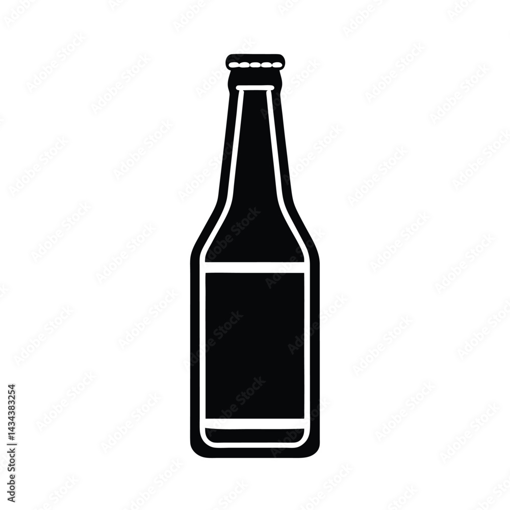 beer bottle stencil icon vector illustration beer bottle stencil icon vector illustration