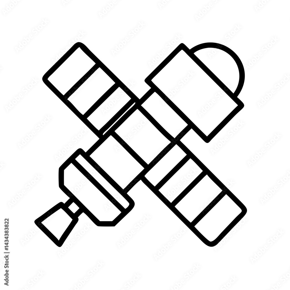 Satellite icon vector illustration of orbiting space station for communication and technology Satellite icon vector illustration of orbiting space station for communication and technology