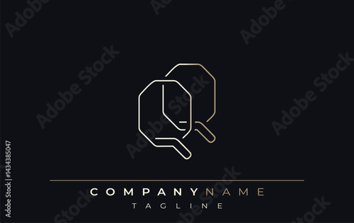 QQ Abstract Line Style Logo. Minimalist Design Featuring the Letters Q and Q Abstract Line Style