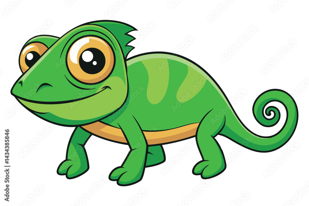 Fototapeta premium Cartoon Style Chameleon Vector Illustrations