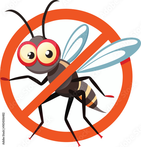 No Mosquitoes Allowed A Cartoon Illustration