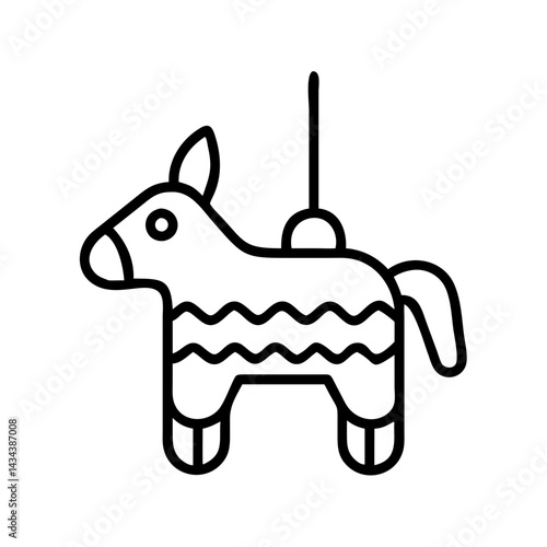 Vector illustration of a traditional mexican party piñata for birthday and cinco de mayo celebration