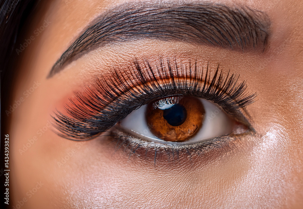 Obraz premium close up of female eye with makeup