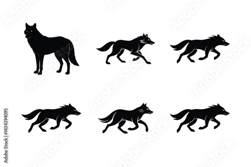 Wolf Howling Black Vector Clipart