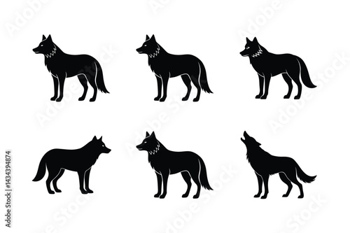 Artistic Howling Wolf in Vector Format