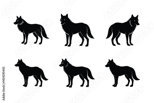 Crisp Wolf Howling Silhouette Design