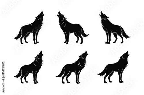 Crisp Vector Black Wolf Silhouette