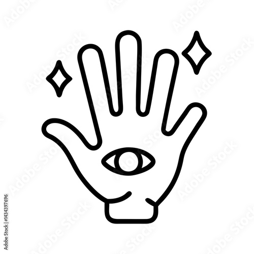Palmistry hand with eye vector illustration for fortune telling mystic and esoteric design theme