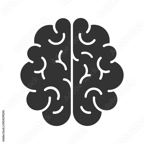 Human brain icon. Symbolizes intelligence, thought process, and mental health