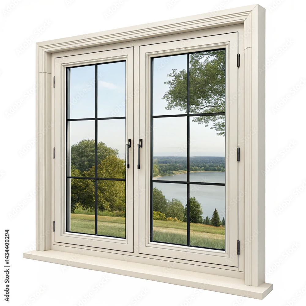 Elegant Modern Casement Window with white Frame Elegant Modern Casement Window with white Frame