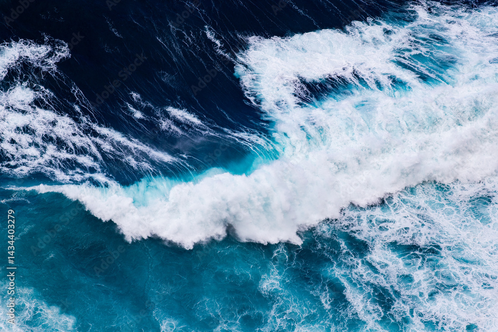 abstract aerial view background of blue waves