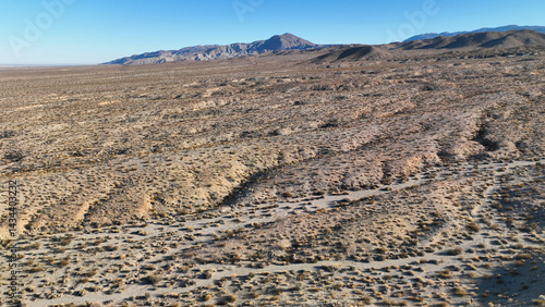 Obraz na płótnie Aerial drone photo of wildflower desert fields and amazing landscape in beautiful Anza - Borego State Park, California, United States of America w salonie