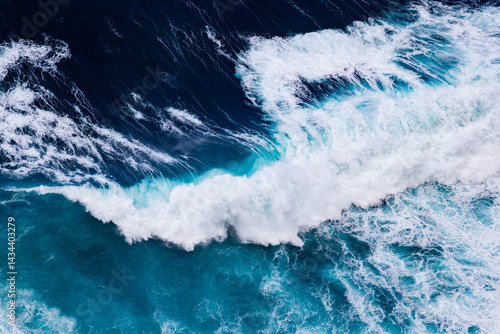 Obraz na płótnie abstract aerial view background of blue waves w salonie