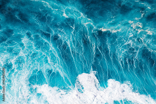 Obraz na płótnie abstract aerial view background of blue waves w salonie