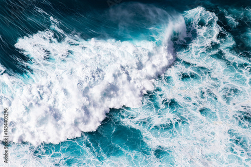 Obraz na płótnie abstract aerial view background of blue waves w salonie