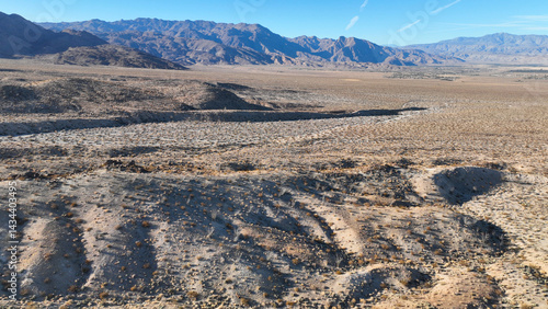 Obraz na płótnie Aerial drone photo of wildflower desert fields and amazing landscape in beautiful Anza - Borego State Park, California, United States of America w salonie