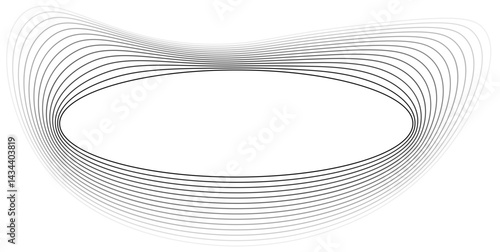 Vector with a round central void framed by flowing wave-like contour lines that fade in opacity toward the edges.