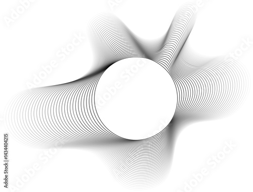 Round-centered abstract vector featuring splash-like outer forms composed of transparent gradient contour layers.