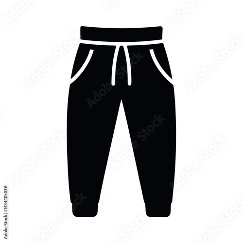 Sweatpants Black Vector Silhouette