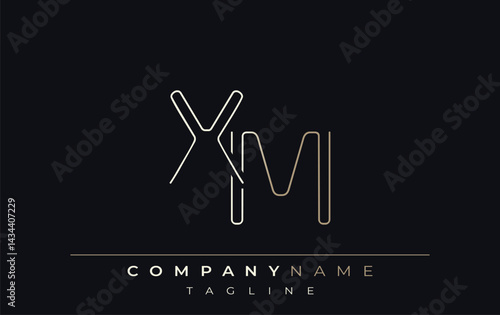 XM Abstract Line Style Logo. Minimalist Design Featuring the Letters X and M Abstract Line Style