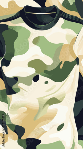 Camouflaged Soccer Jersey Vector Design with Modern Abstract Texture for Sublimation