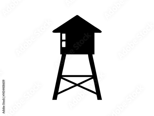 Watchtower Lookout Guard Tower Silhouette Icon