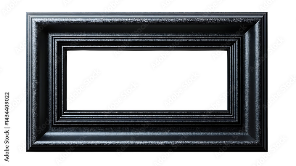 Modern black picture frame with clean lines, isolated on white background Modern black picture frame with clean lines, isolated on white background