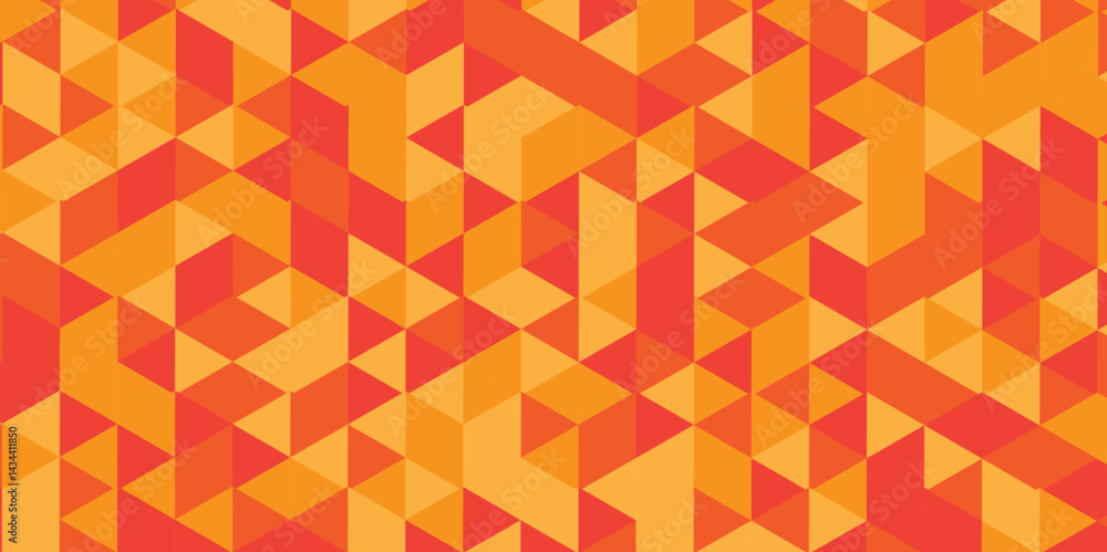 Orange triangle mosaic Background. Business polygonal texture. Abstract yellow polygon Geometric banner background.	