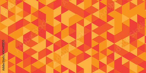 Orange triangle mosaic Background. Business polygonal texture. Abstract yellow polygon Geometric banner background.	