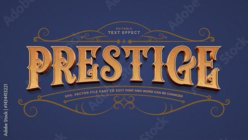 Prestige vintage editable text effect 3d victorian style