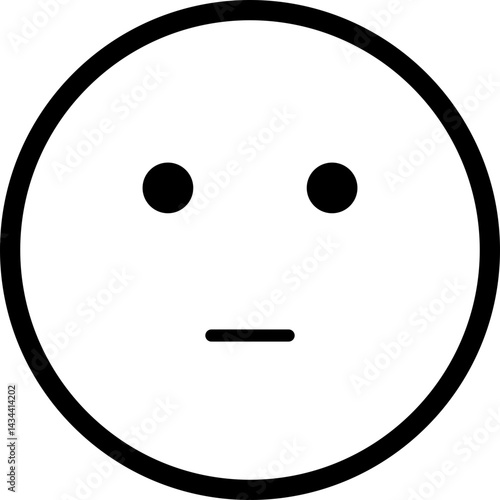 Hollow classic-style serious emoji with neutral eyes and a straight mouth.