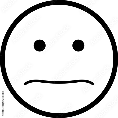 Hollow disappointed face with round eyes and a slight downward curved mouth.