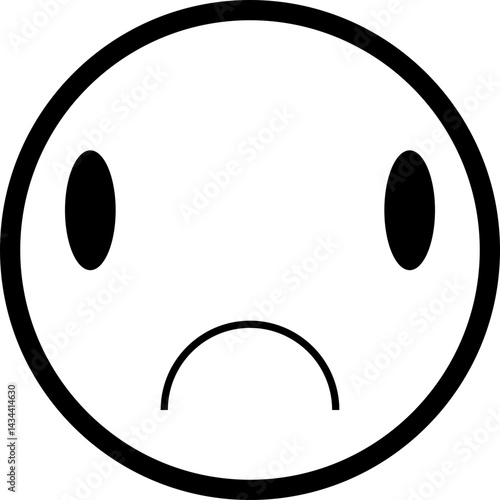 Hollow cartoonish face with a melancholic expression.