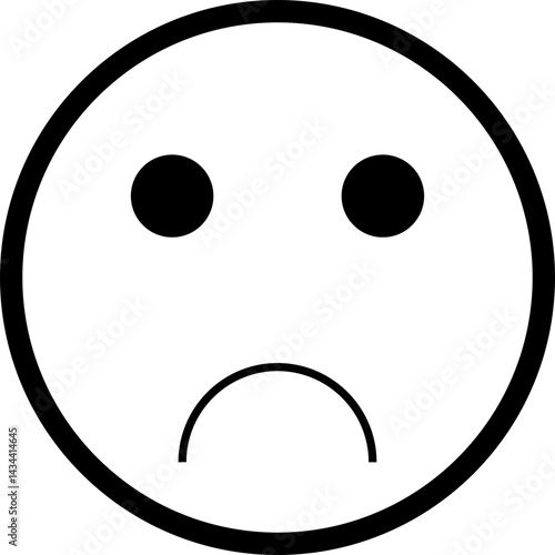 Round outlined face with a frowning expression.