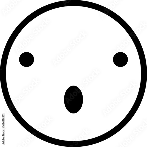 Simple outline of a face with a surprised expression.