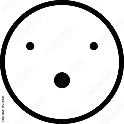 Gentle, slightly surprised expression on a cartoon face.