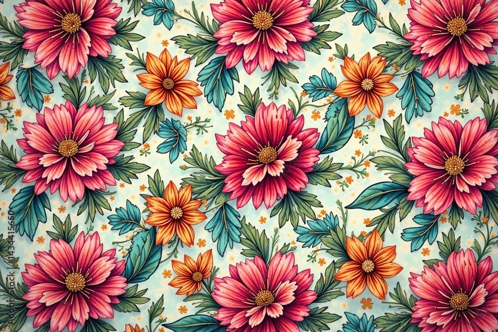 Intricate floral pattern, repeating seamlessly , vibrant, delicate Intricate floral pattern, repeating seamlessly , vibrant, delicate