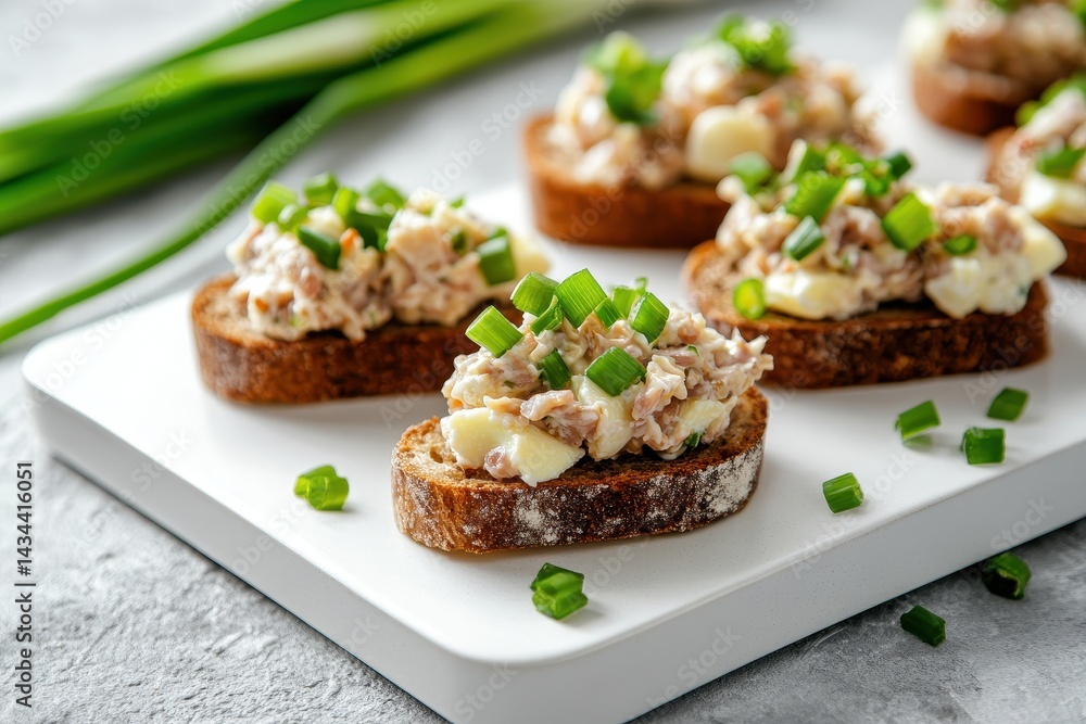 Rye mini sandwiches with egg salad and pickled herring served on a white board against a gray concrete backdrop Herring appetizer recipes Rye mini sandwiches with egg salad and pickled herring served on a white board against a gray concrete backdrop Herring appetizer recipes