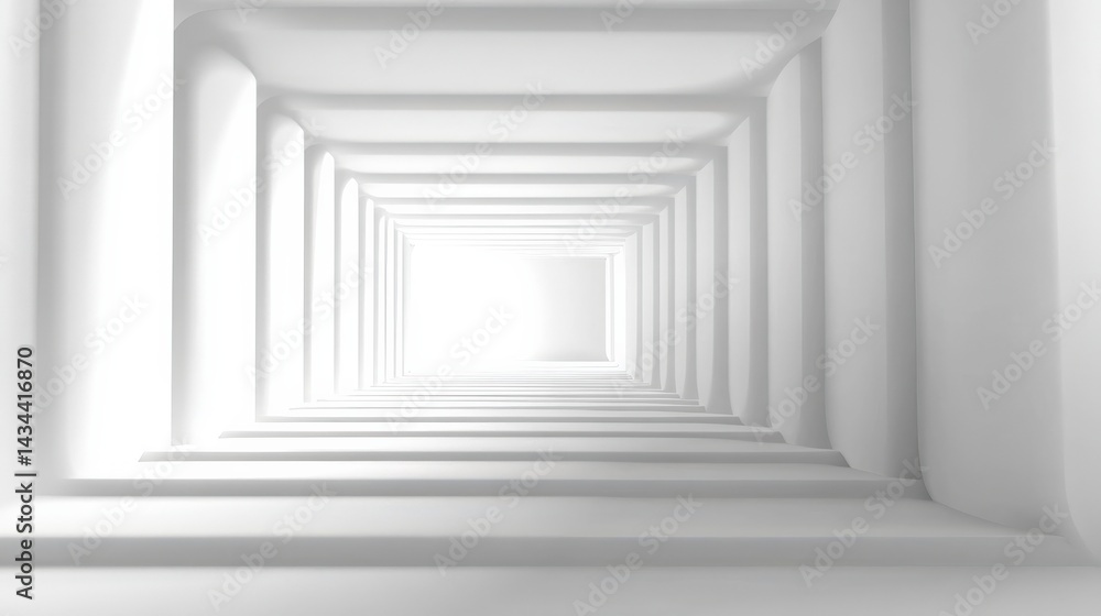 Fototapeta premium Abstract White Architectural Tunnel