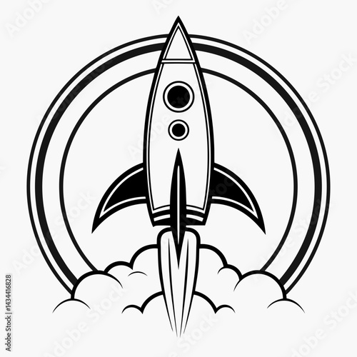 Rocket launch vector illustration for technology and innovation themes