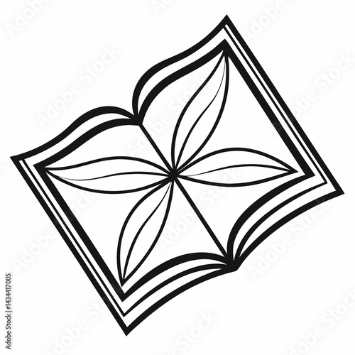 Open book vector illustration for education and literary projects