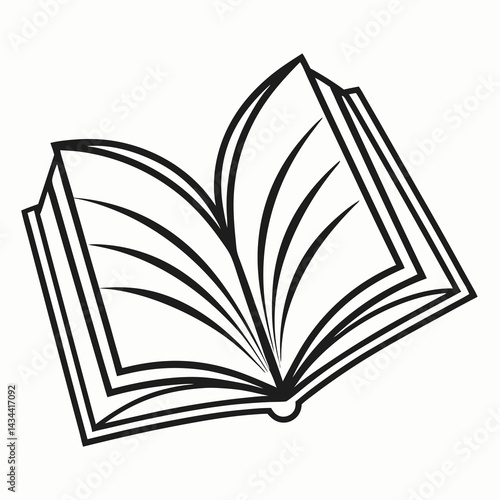Open book vector illustration for educational resources and literary projects 
