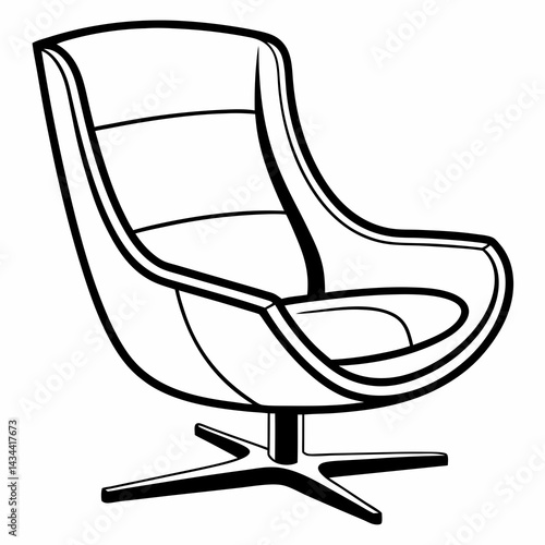 Modern swivel chair vector illustration for interior design and furniture projects
