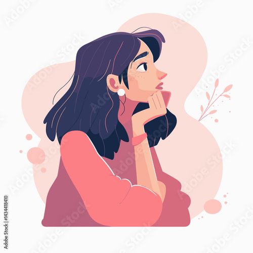 Teenage girl thinking during family counseling
