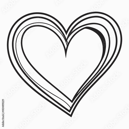 Stylish layered heart vector design for love and celebration themes